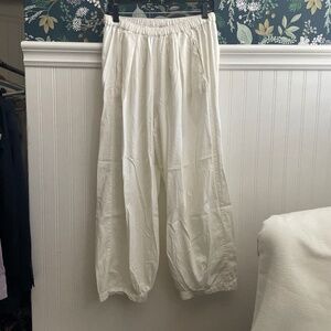 Free People cream cotton balloon pant
